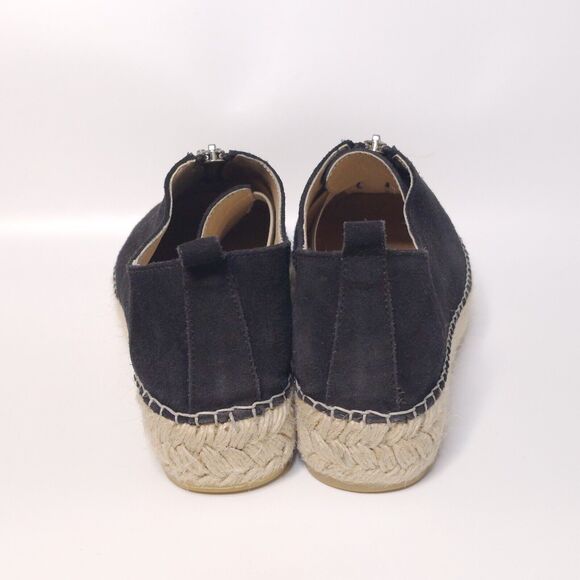 UNITY IN DIVERSITY Espadrille Platform Shoes Zip Black Suede Minimalist Sz 38 - Picture 5 of 8